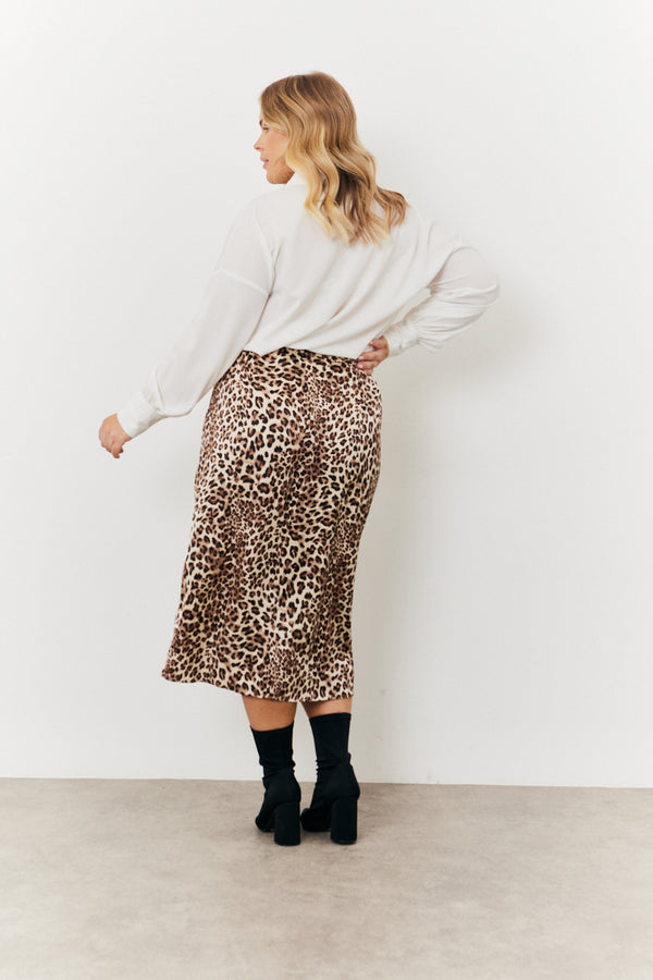 In The Style In The Style Leopard Wrap Midi Skirt Animal Print