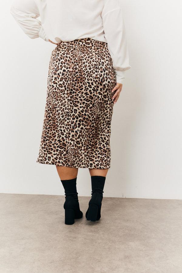 In The Style In The Style Leopard Wrap Midi Skirt Animal Print