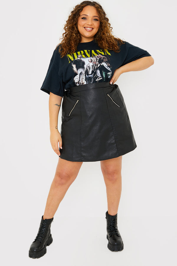 In The Style In The Style Licensed Nirvana T-Shirt Black