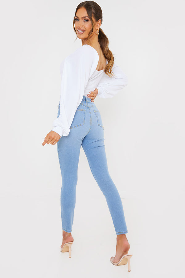 In The Style In The Style Light Wash Skinny Jeans Blue