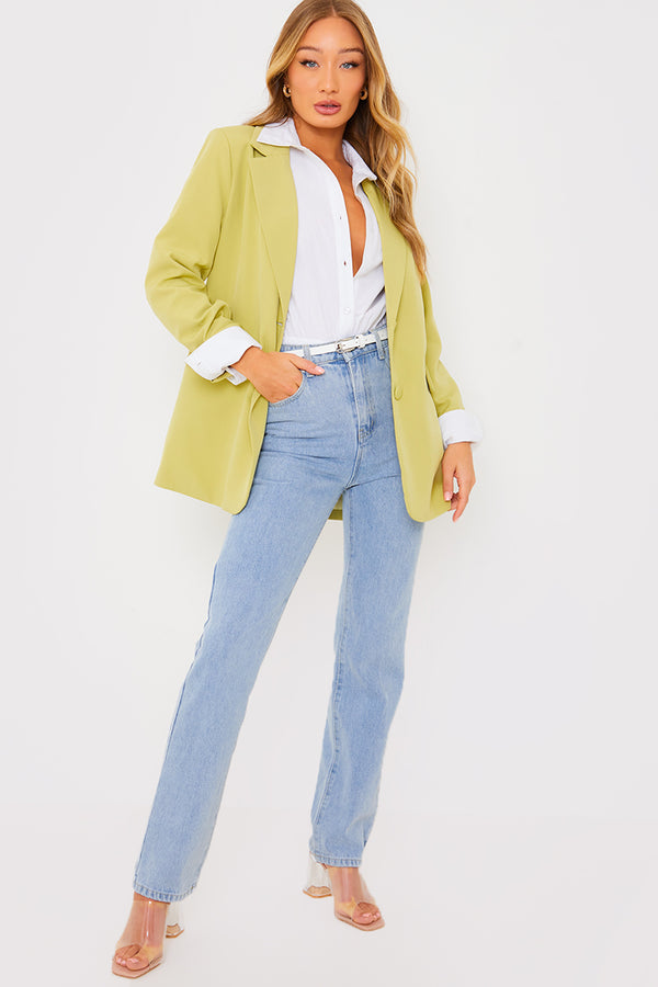 In The Style In The Style Light Wash Straight Leg Jeans Blue