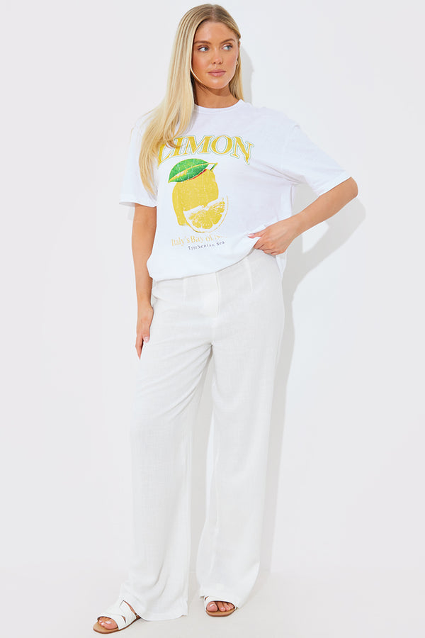 In The Style In The Style Limon' Fruit Graphic T-Shirt White