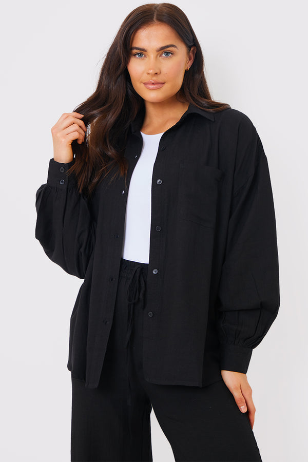 In The Style In The Style Linen Look Elasticated Waist Trouser Black