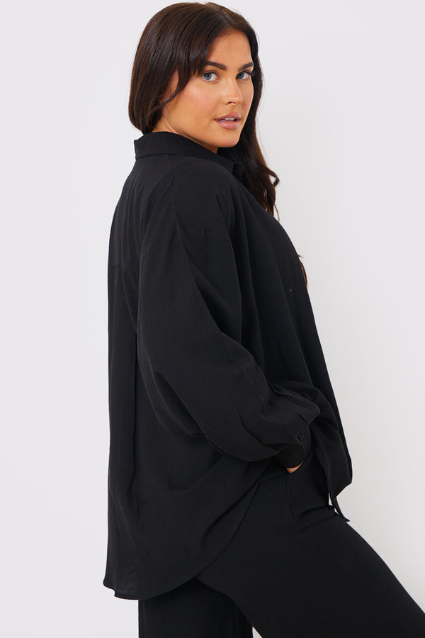 In The Style In The Style Linen Look Elasticated Waist Trouser Black