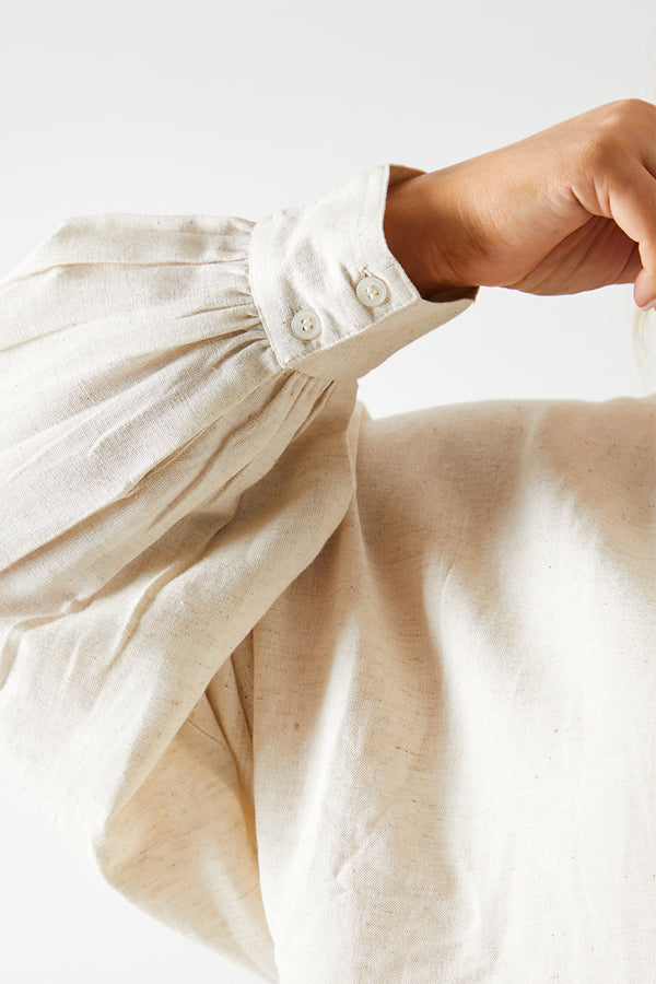 In The Style In The Style Linen Look Oversized Shirt Stone