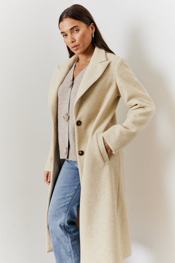 In The Style In The Style Longline Duster Coat Cream