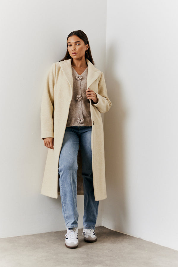In The Style In The Style Longline Duster Coat Cream