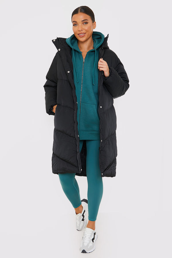 In The Style In The Style Longline Puffer Coat Black