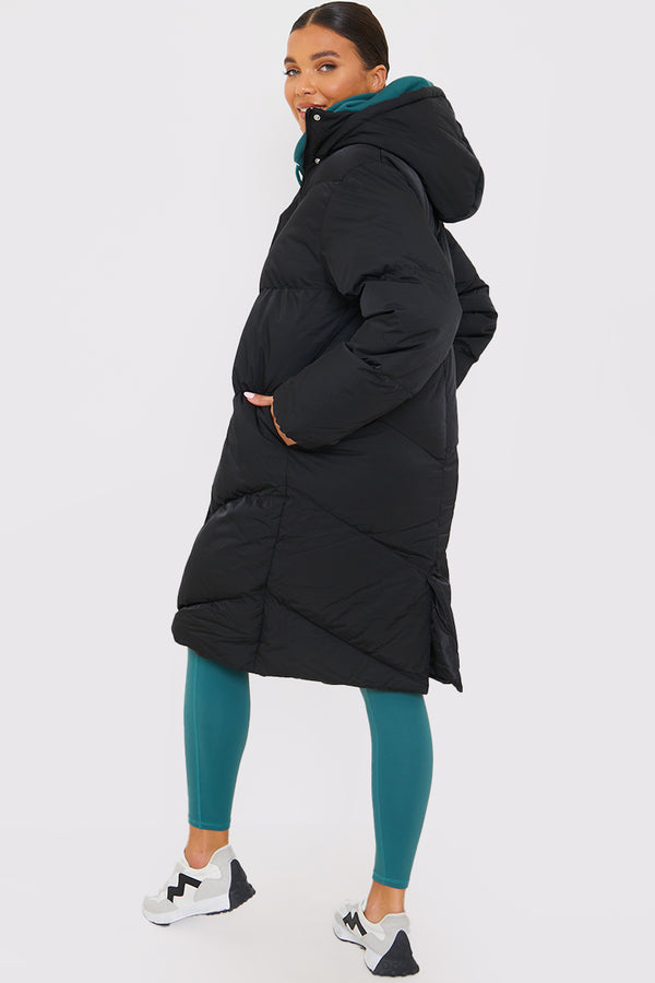 In The Style In The Style Longline Puffer Coat Black