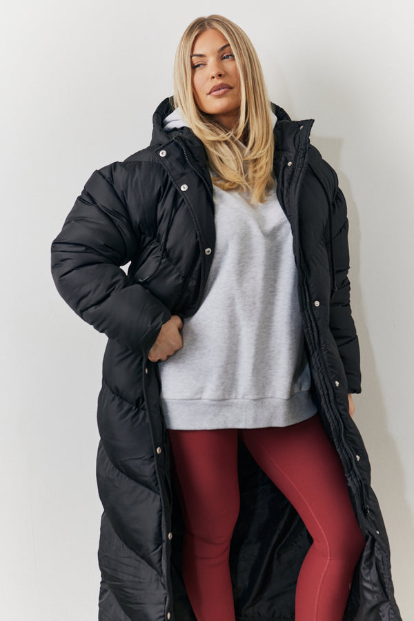 in the style In the Style Longline Puffer Jacket Black