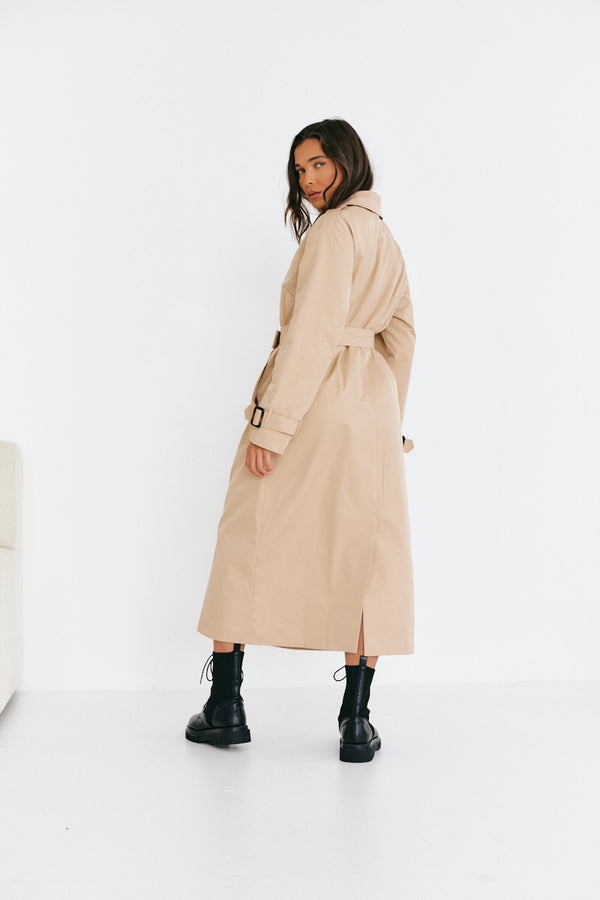 In The Style In The Style Longline Trench Coat Stone