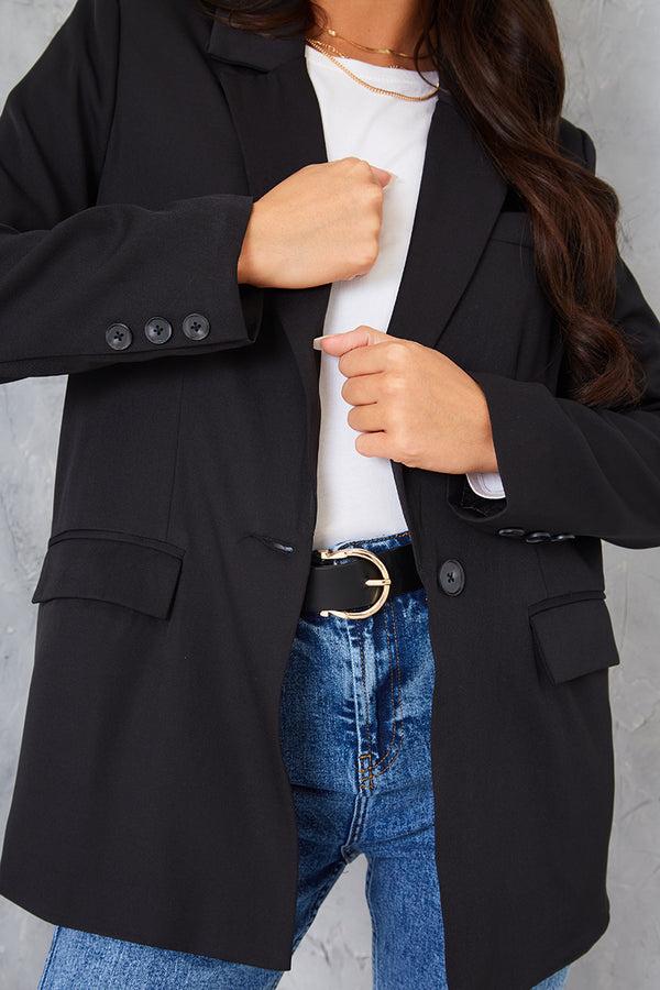 In The Style In The Style Longlined Tailored Blazer Black