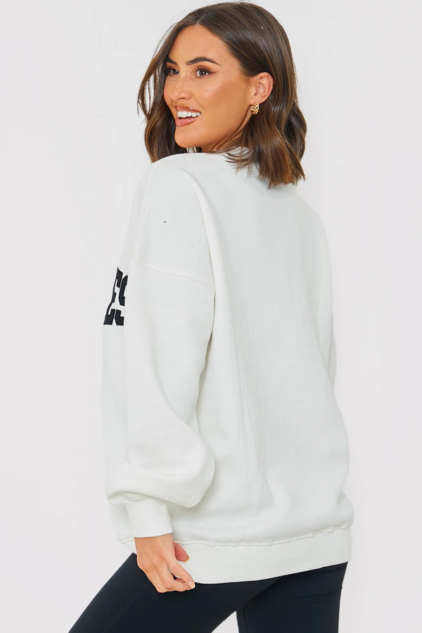 In The Style In The Style Los Angeles Oversized Sweater Cream