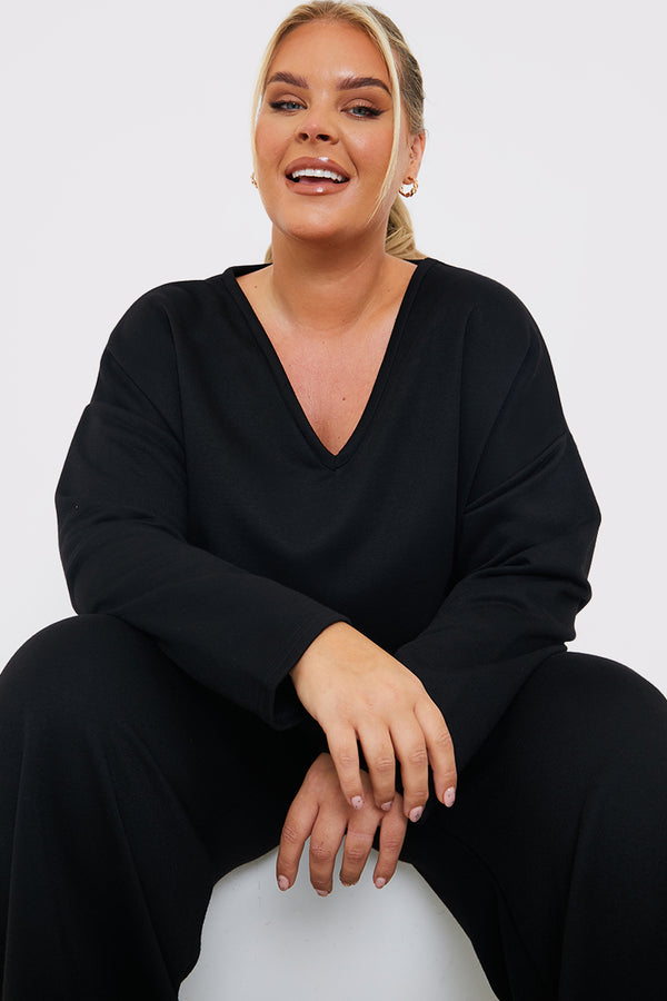 In The Style In The Style Lounge Longsleeve Top Black