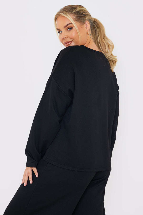 In The Style In The Style Lounge Longsleeve Top Black