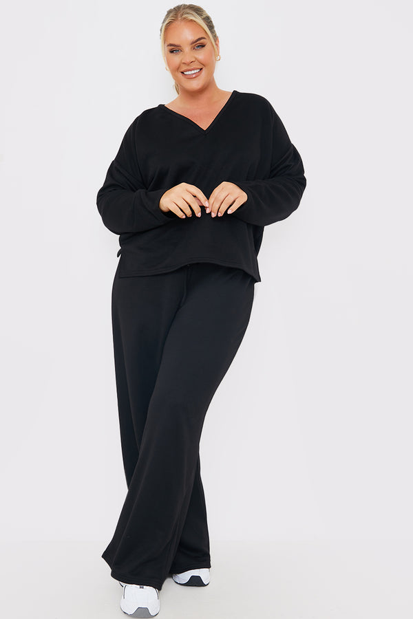 in the style In The Style Lounge Longsleeve Top Black