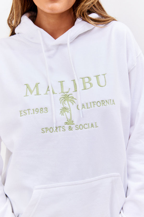 In The Style In The Style Malibu Graphic Hoodie White