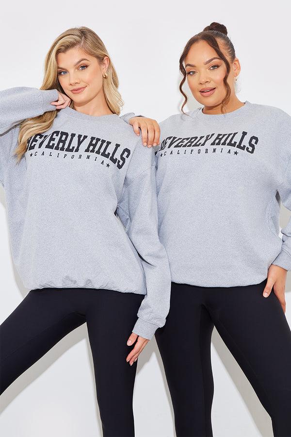 in the style In The Style Marl Beverly Hills Sweater Grey