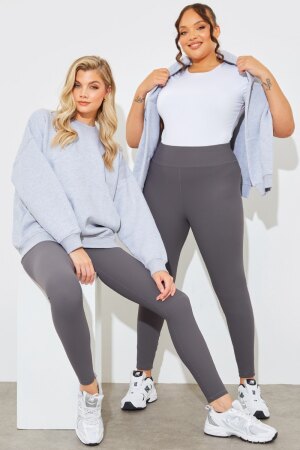 In The Style In The Style Marl Crew Neck Fleeceback Sweater Grey