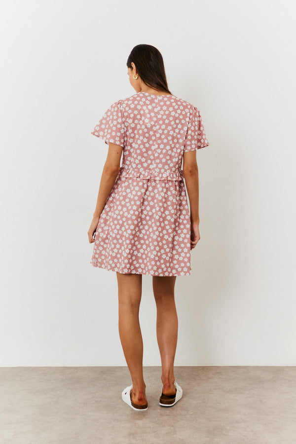 In The Style In The Style Maternity Floral Print Skater Dress Pink