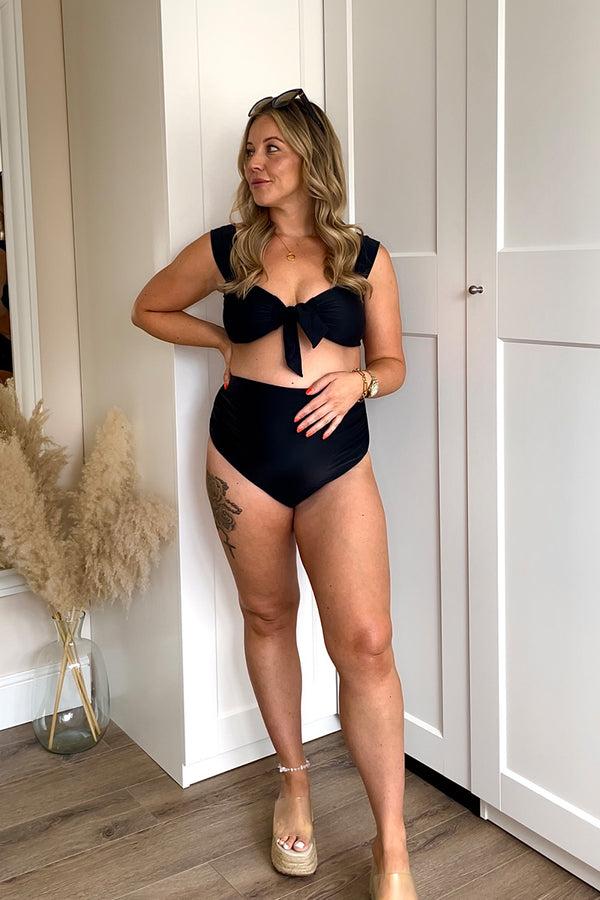 in the style In The Style Maternity High Waist Bikini Bottoms Black