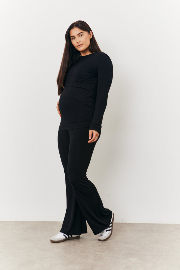 in the style In the Style Maternity Long Sleeve T Shirt Black