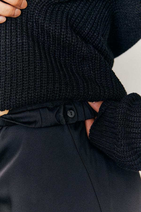 In The Style In The Style Maternity Satin Slip Midaxi Skirt Black