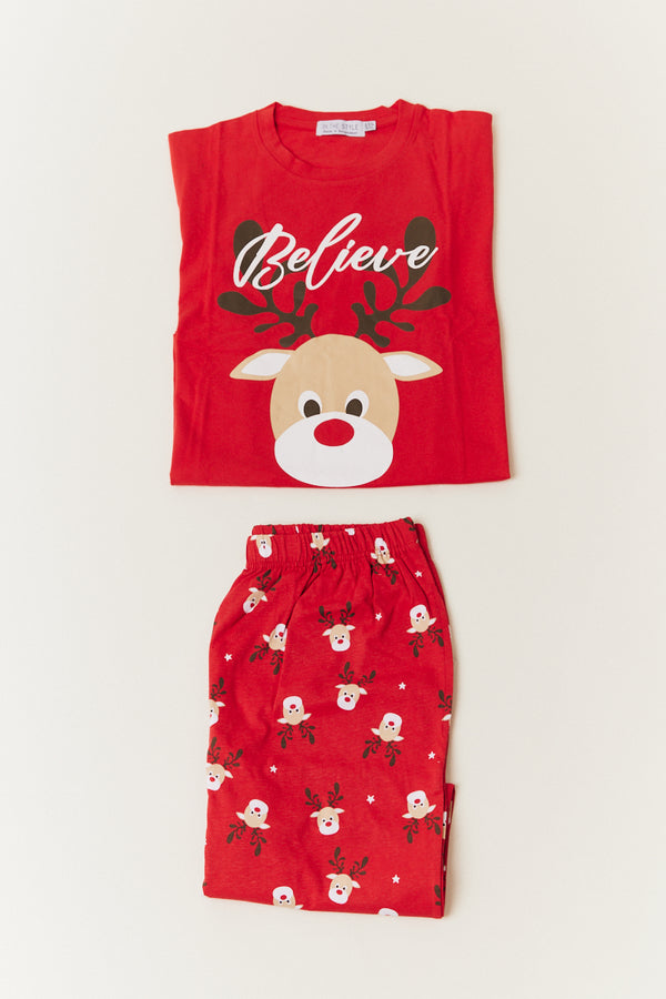 in the style In the Style Mens Reindeer Print Matching Family Pyjama Set Multi