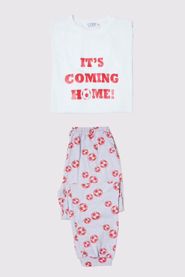 In The Style In The Style Mens WhiteItS Coming Home Short Sleeve Matching Family Pj Set Grey