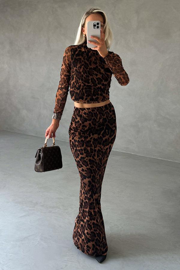 in the style In The Style Mesh Leopard Top Animal print
