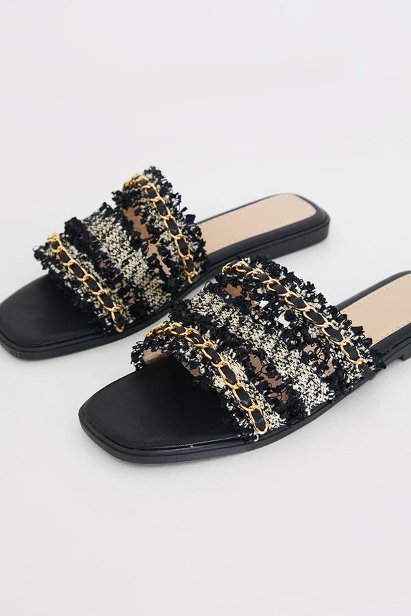 In The Style In The Style Metallic Faux Leather Flat Sandal Gold