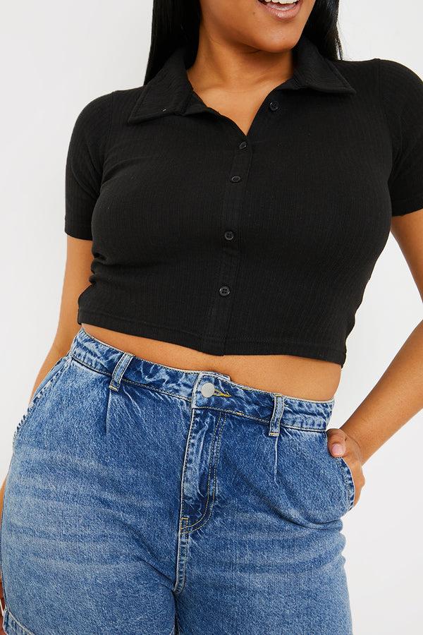 In The Style In The Style Mid Wash Denim Shorts Blue