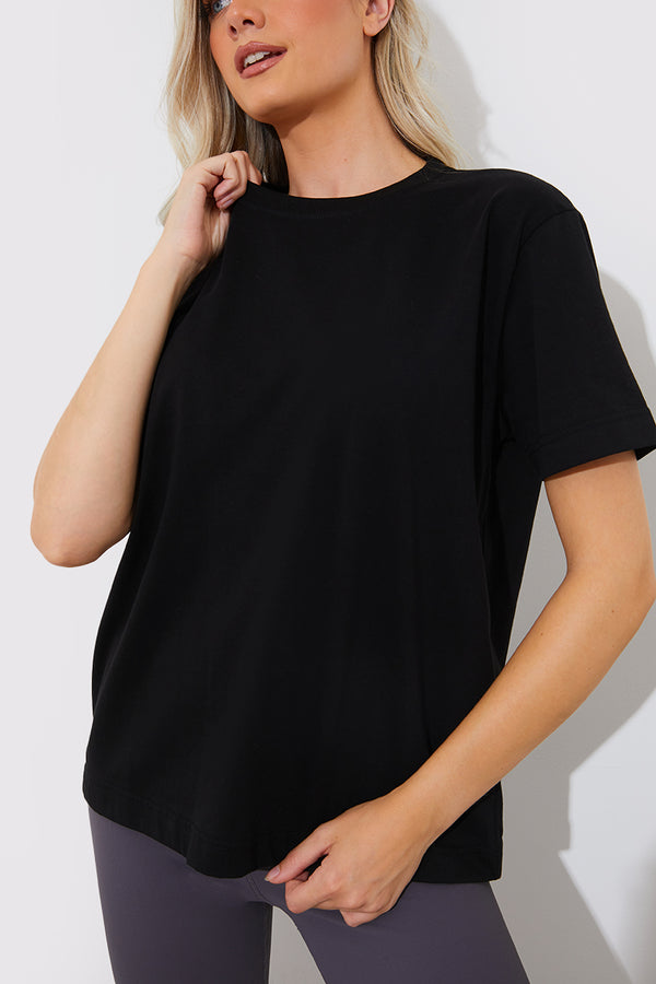 In The Style In The Style More Sustainable Cotton Crew Neck T-Shirt Black