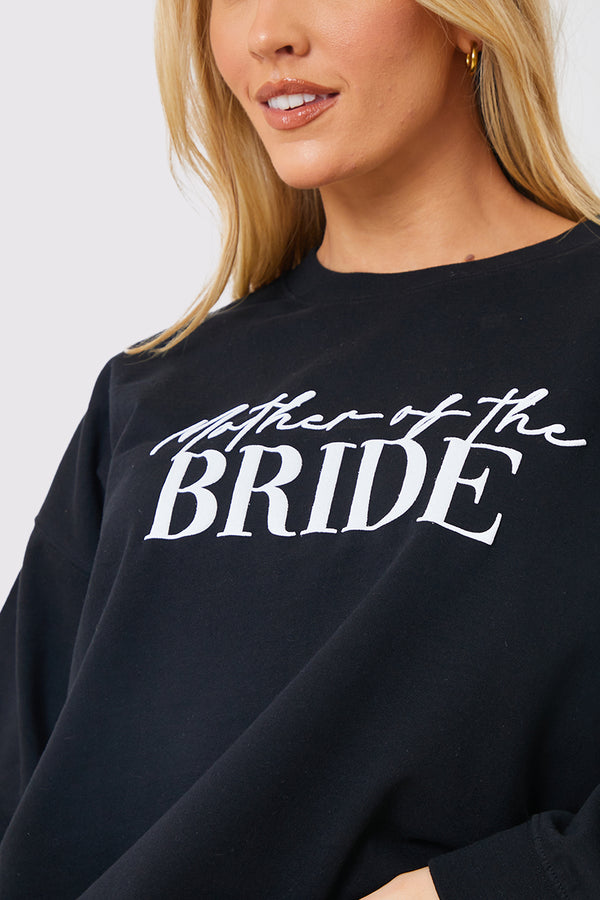 In The Style In The Style Mother Of The Bride Crew Neck Sweatshirt Black