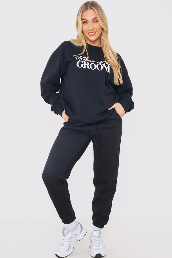In The Style In The Style Mother Of The Groom Slogan Sweatshirt Black