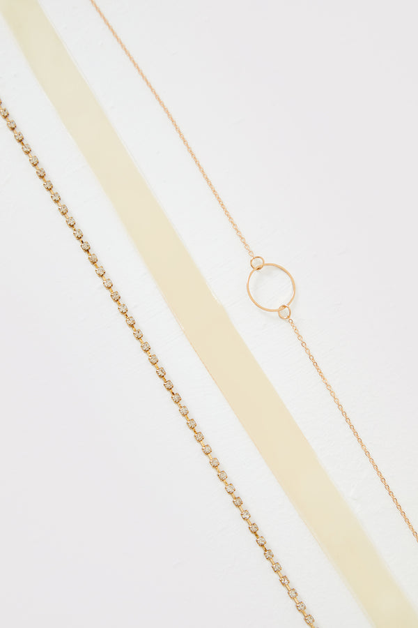 In The Style In The Style Multipack Fine Chokers Gold