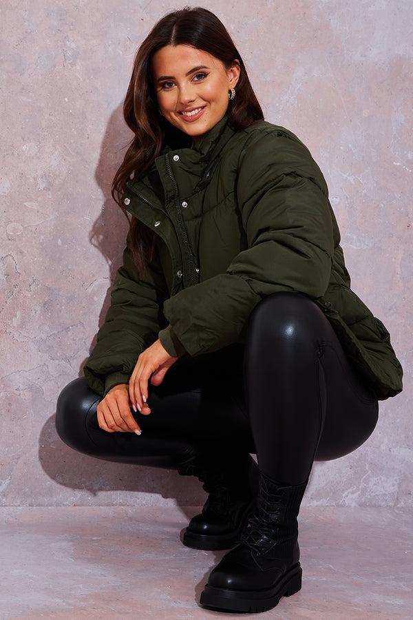 In The Style In The Style Multiway Shortline 4 In 1 Coat Olive