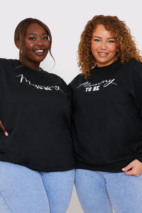 In The Style In The Style Mummy To Be Slogan Sweater Black