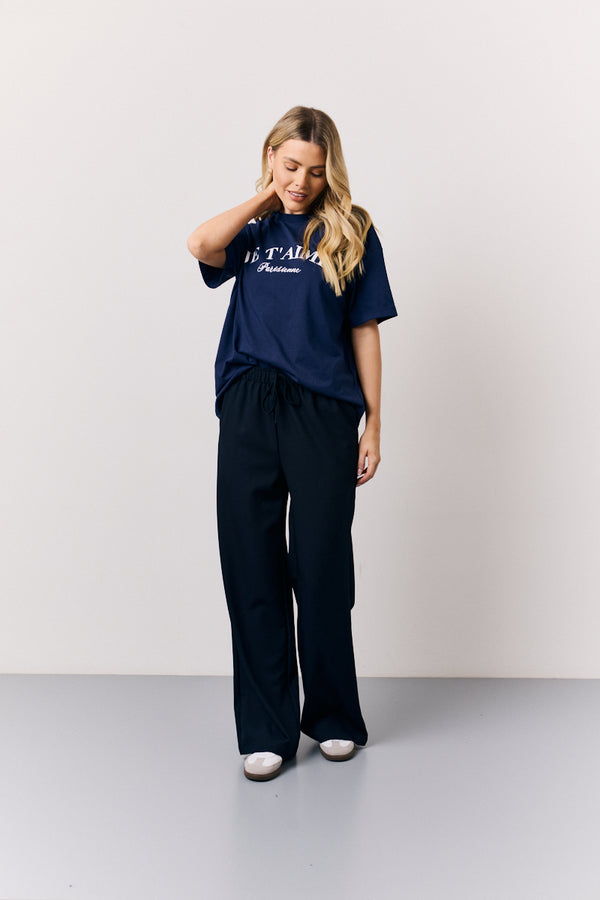in the style In the Style Navy Elasticated Waist Tailored Trouser Navy