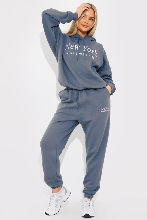 In The Style In The Style New York Oversized Hoodie Charcoal
