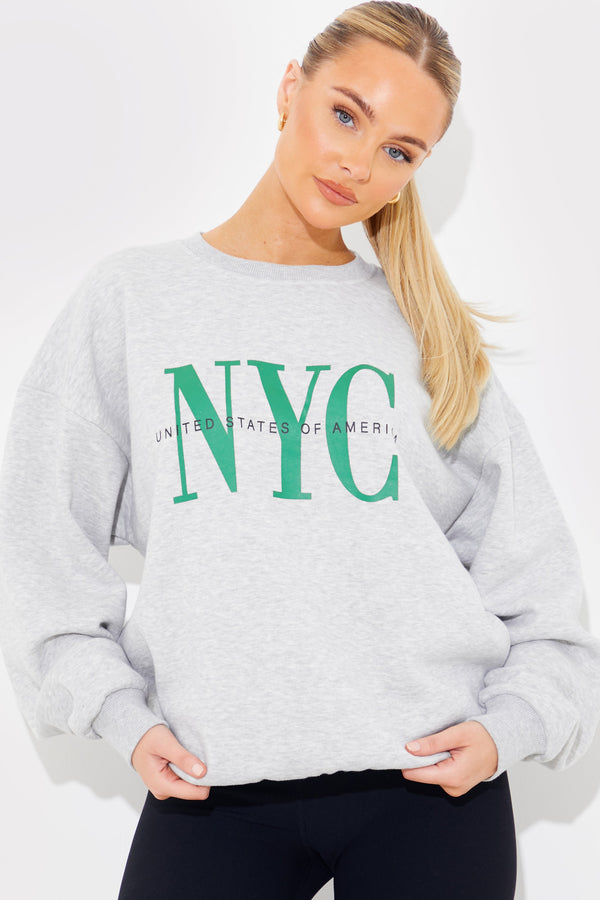 in the style In the Style NYC Printed Sweatshirt Grey