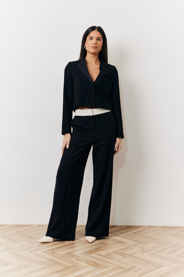 In The Style In The Style Occasion Black Cropped Tux Blazer Black