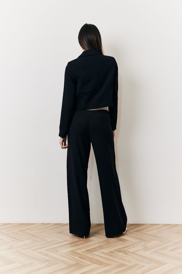 In The Style In The Style Occasion Black Cropped Tux Blazer Black