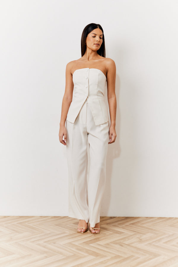 In The Style In The Style Occasion Cream Bustier Top Cream