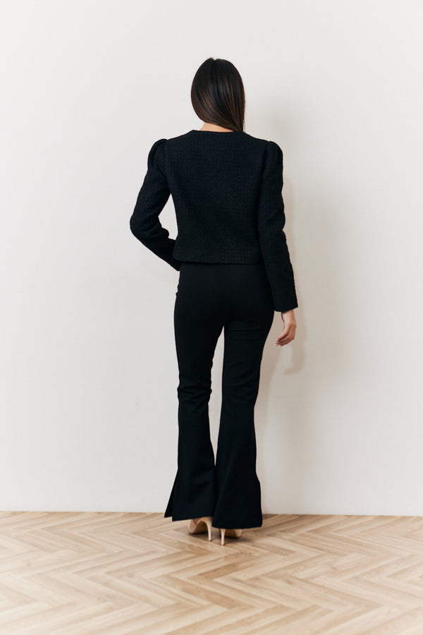 In The Style In The Style Occasion Sequin Bow Boucle Jacket Black