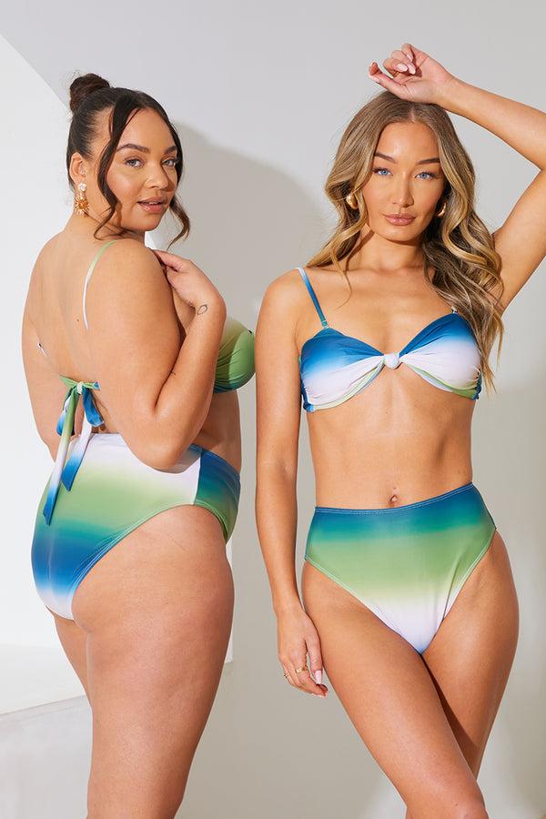 In The Style In The Style Ombre Bandeau Bikini Top Multi