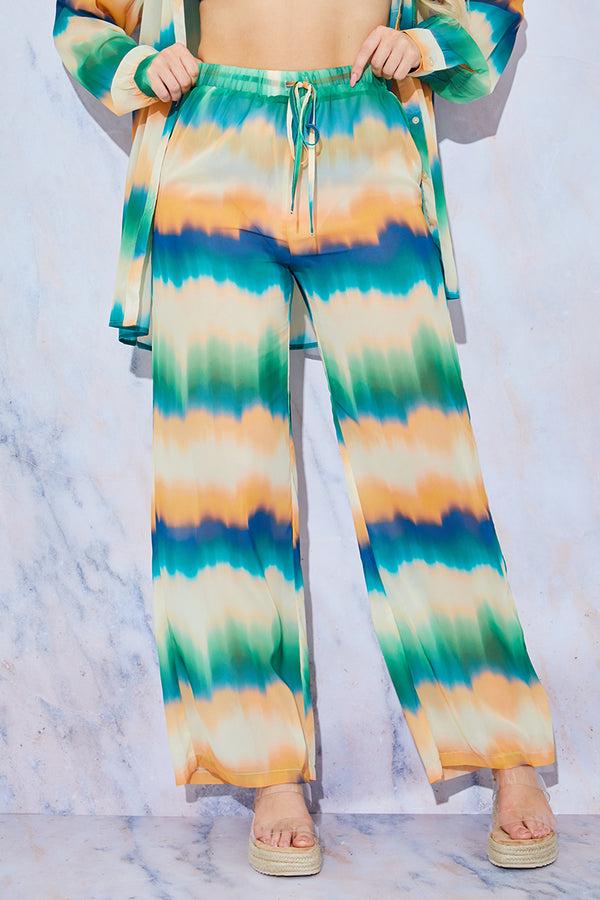 In The Style In The Style Ombre Wide Leg Elastic Waist Trousers Yellow