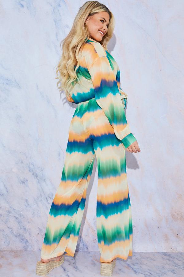 In The Style In The Style Ombre Wide Leg Elastic Waist Trousers Yellow