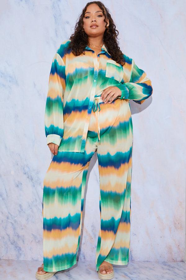 In The Style In The Style Ombre Wide Leg Elastic Waist Trousers Yellow