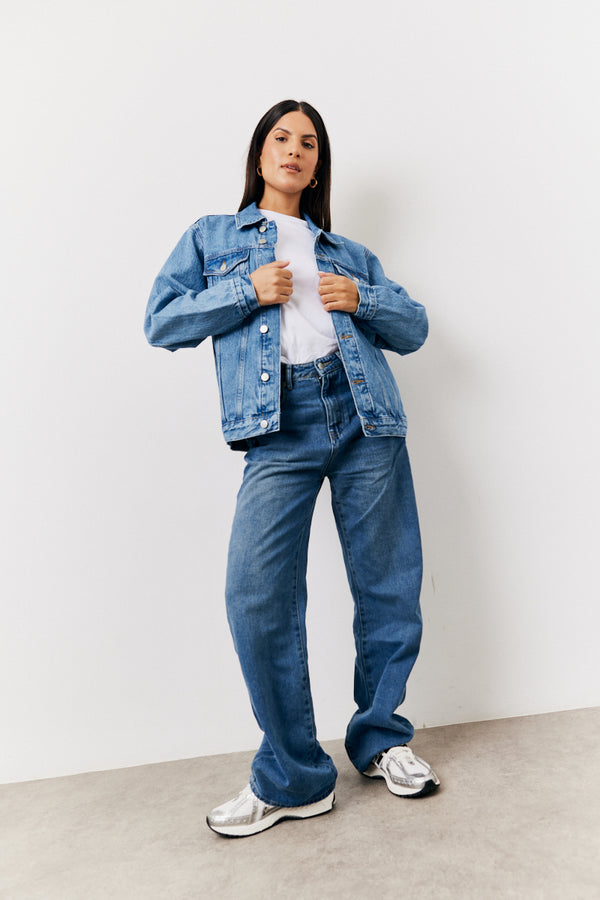 In The Style In The Style Oversized Denim Jacket Blue